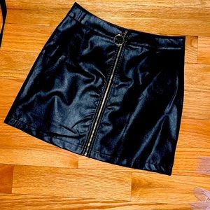 Black leather skirt